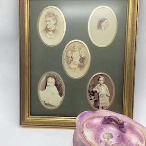 Beautifully Matted and Framed Victorian CDV Photographs of Women and Children 1860s - 1870s