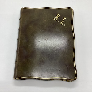 French Leather Monogrammed Illustrated Catholic Missal Book
