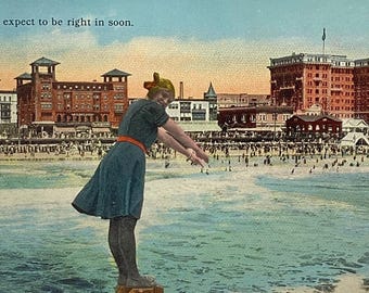 Lot of 3 1900s-1910s Beach and Bathing Beauties Real Photo Postcards