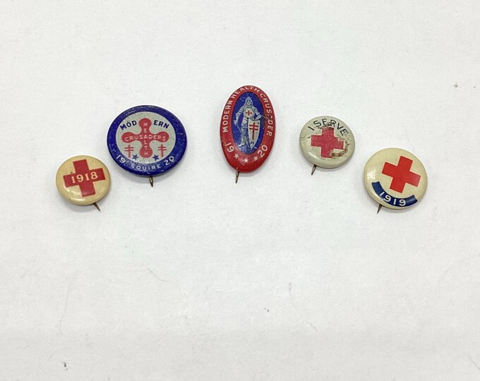 Vintage Tiny Red Cross Pinback Button Pin 1 Each - Etsy