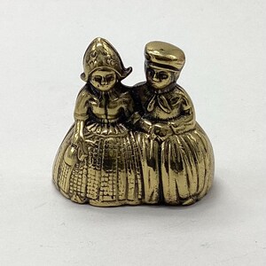 Mid-Century Vintage Brass Lady Bell - Dutch Couple