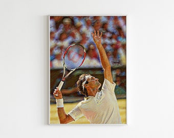 Roger Federer Focus Art Wall Indoor Room Outdoor Poster POSTER 24x36 