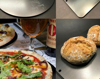 Bread\Pizza baking Steels COMBO. Rectangular and Circular Gift Set Pair