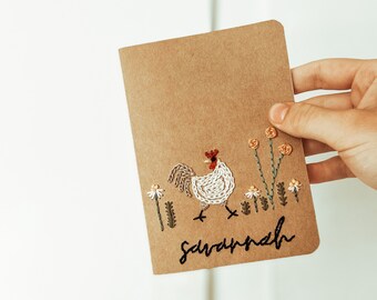Chicken Journal, Chicken Lover Gift, Chicken Gift, Farm Lady Personalized Gift, Animal Journal, Pet Journal