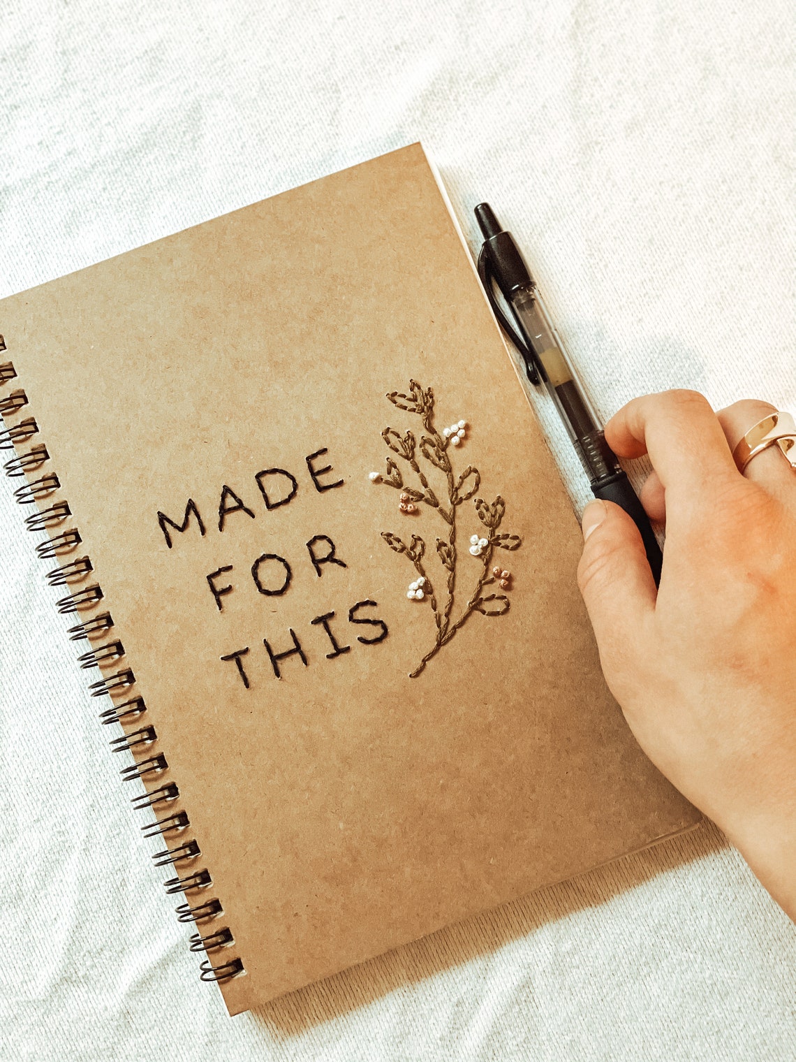 Hand Embroidered Journal // Notebook Set // Journal Set // Etsy