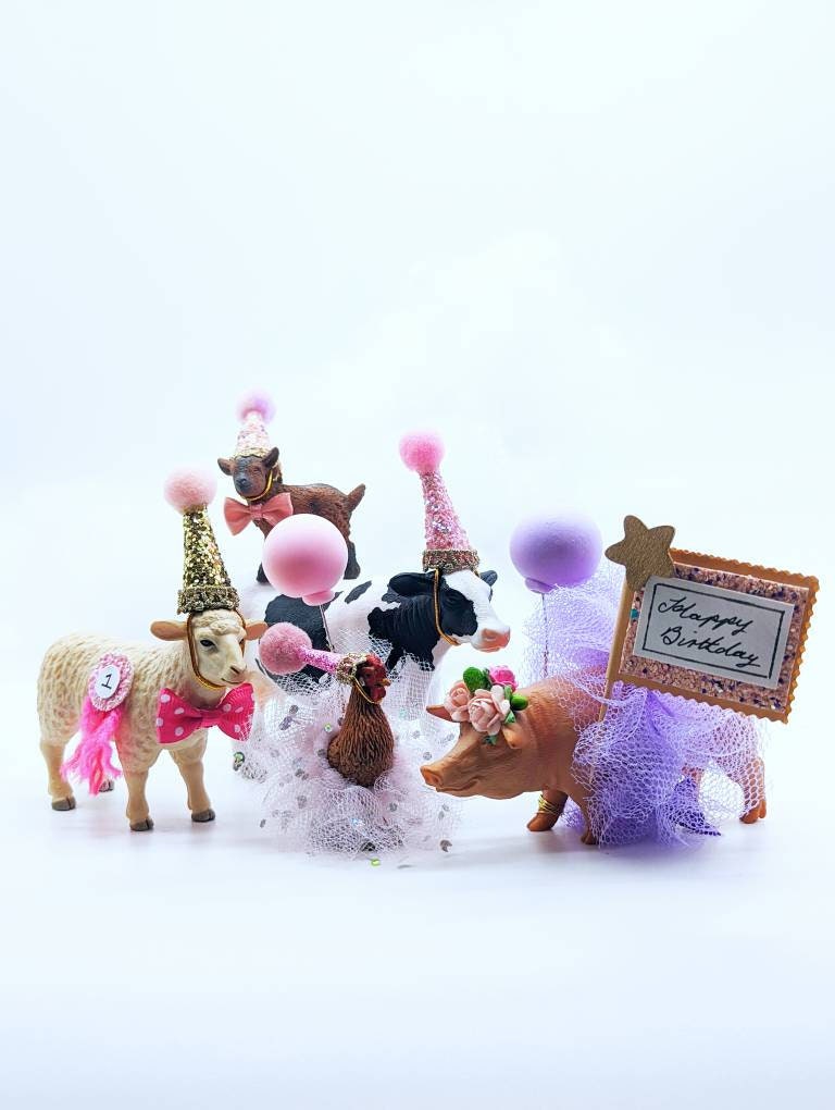 Farmyard Cake Topper Set / Farmyard Animal Cake Toppers / Etsy UK