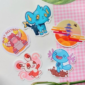 pkmn cute spinda anime stickers videogame groudon destroy funny johto wooper kawaii sticker