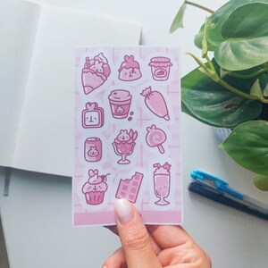 Cute bunny bakery sticker sheet kawaii journal deco bread sweets