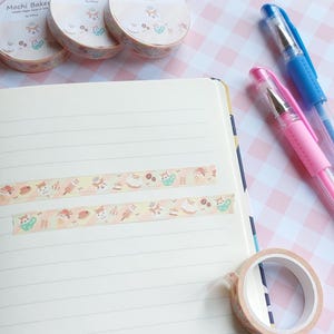 Bakery Mochi cat washi tape cute fun kawaii paper journaling bullet journal