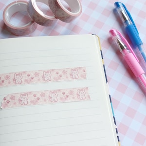 Sakura Mochi cat washi tape cute fun kawaii paper journaling bullet journal