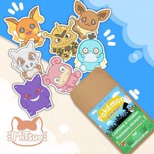 Poké mystery bag sticker cute pika anime manga stickers deal cute drawing handmade eevee videogame