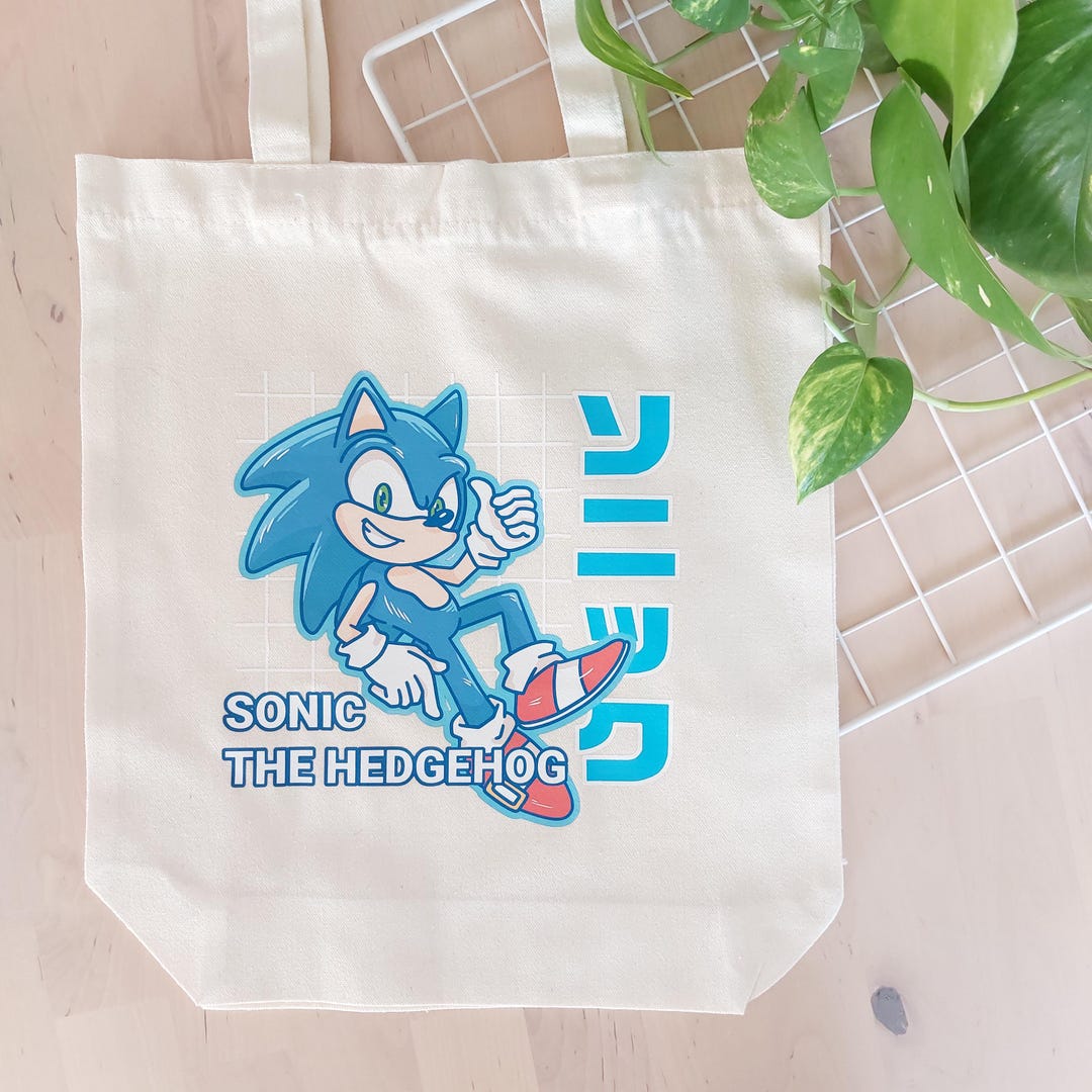Sonic Hedgehog Tote Bag Sega Shadow Movie Tails Eggman Apparel Fabric ...