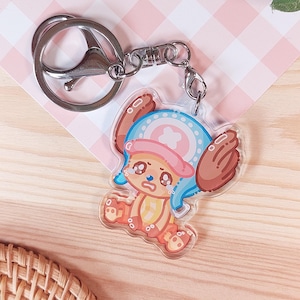 Anime chopper pirates keychains & stickers pirate king manga luffy zoro doffy nami cute kawaii