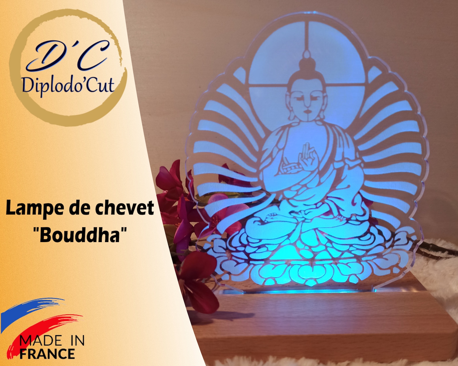 Luce notturna Incisione laser Buddha Idea regalo originale Luce notturna Incisione laser Buddha Idea regalo originale