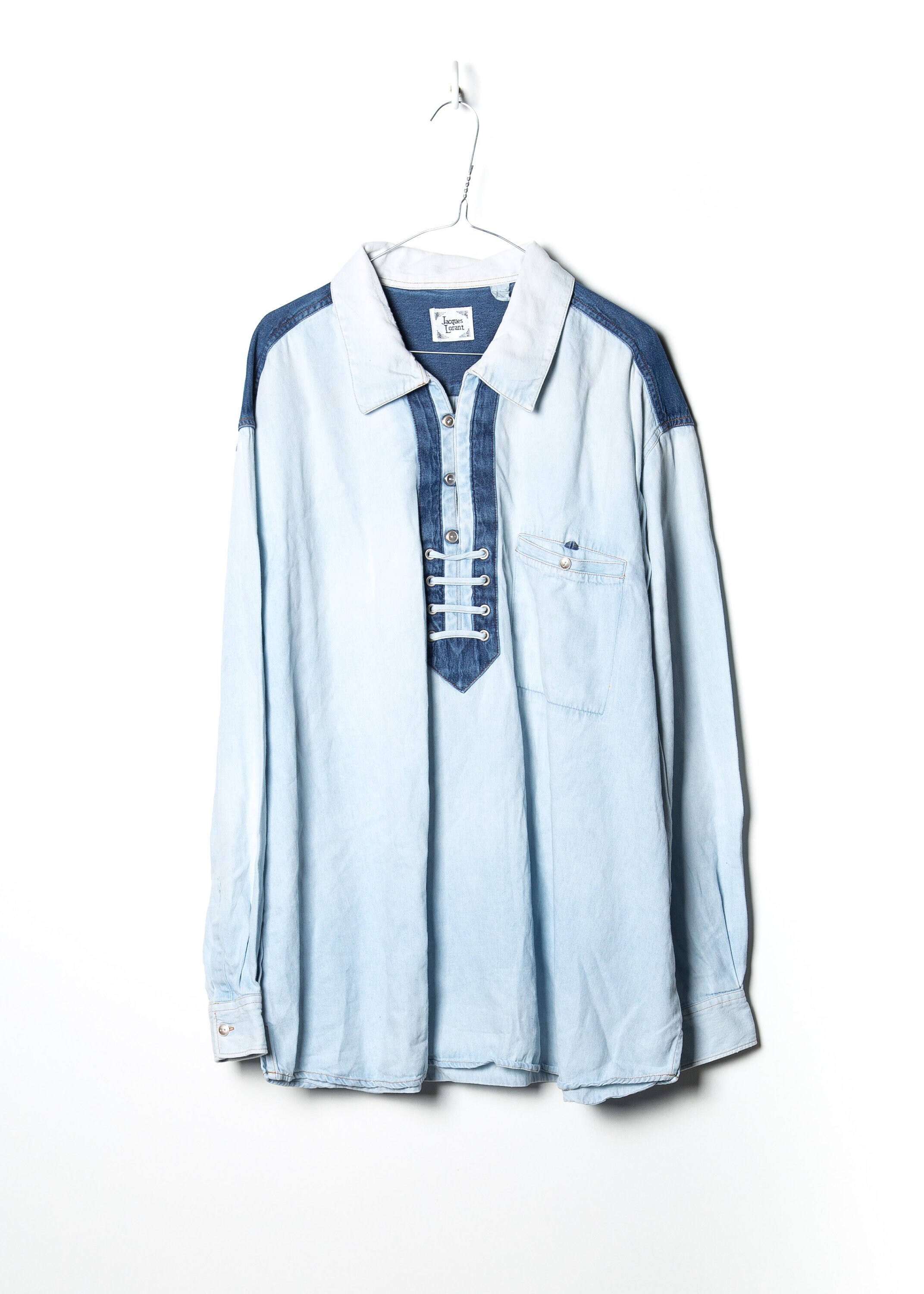 Vintage women's denim shirt in white Etsy