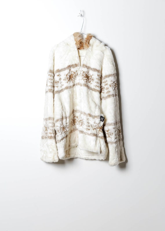Vintage Women's Fake Fur Coat in White