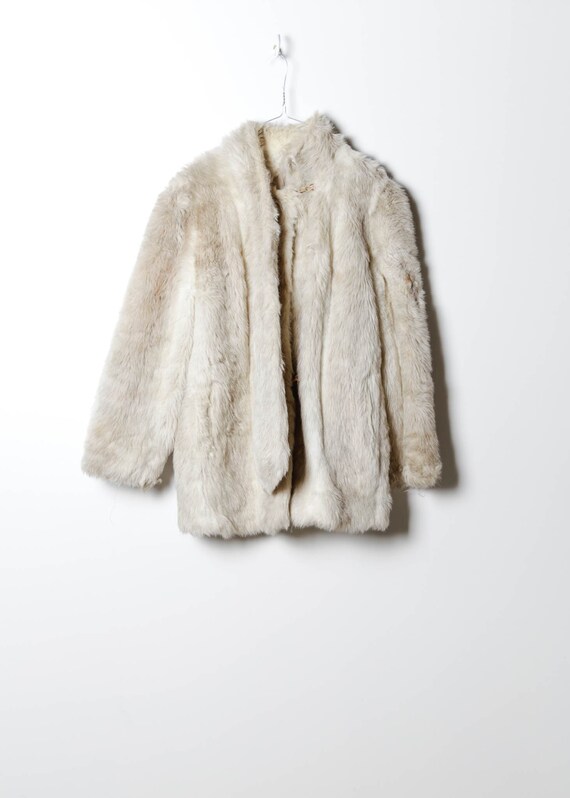 Vintage Women's Fake Fur Coat in White