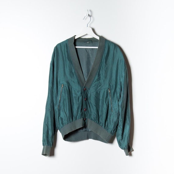 Silk Bomber Unisex in green