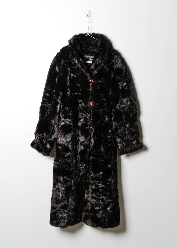 Vintage Women's Fake Fur Coat in Black