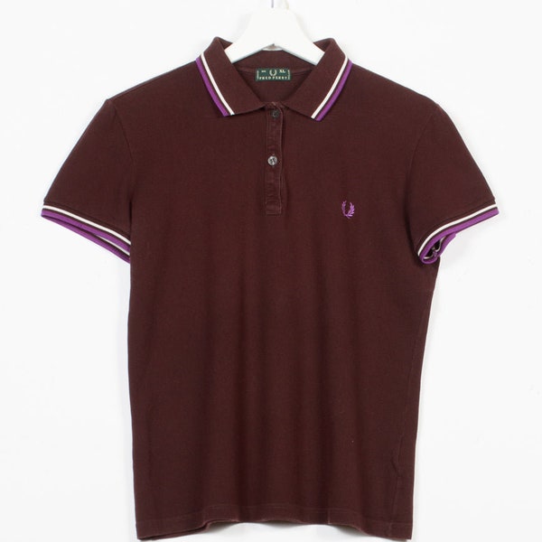 Fred Perry figure-hugging polo in brown, XL