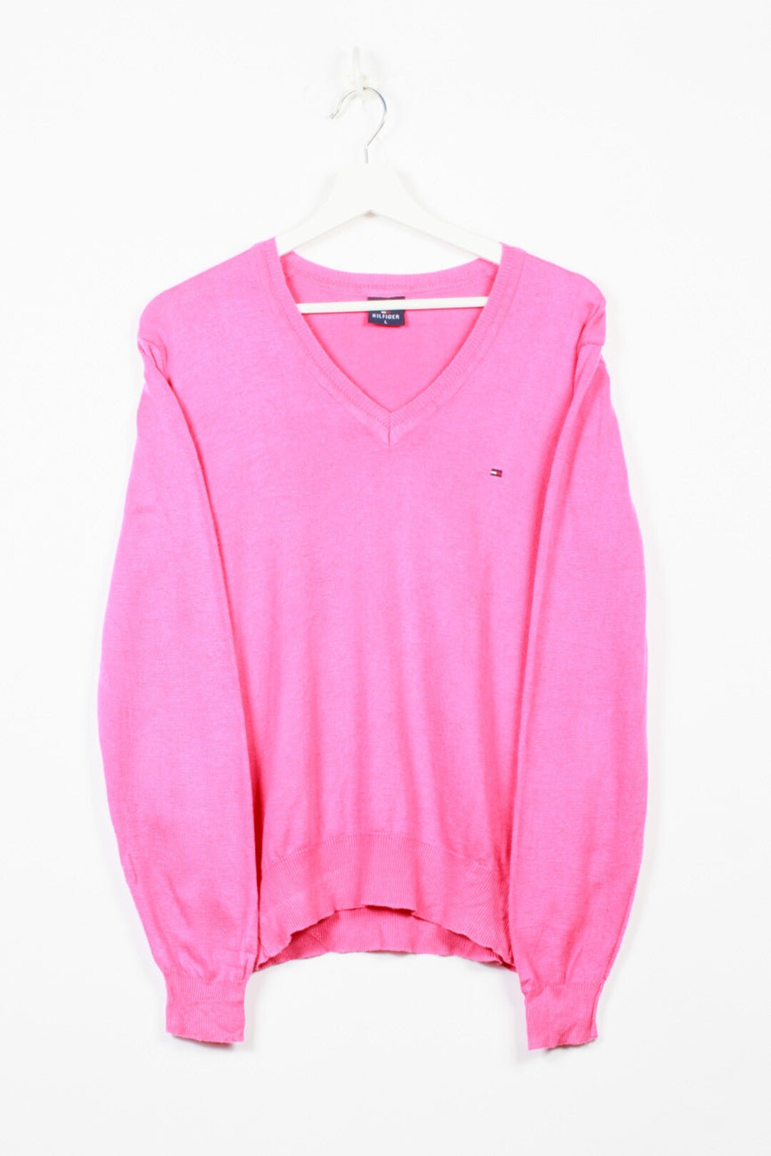 Continental halvleder Relativ størrelse Tommy Hilfiger Knit Sweater in Pink L - Etsy