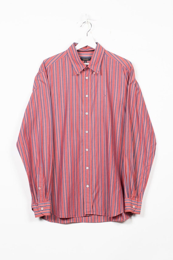 Buy Tommy Hilfiger Striped Business Shirt in Red XL Online in