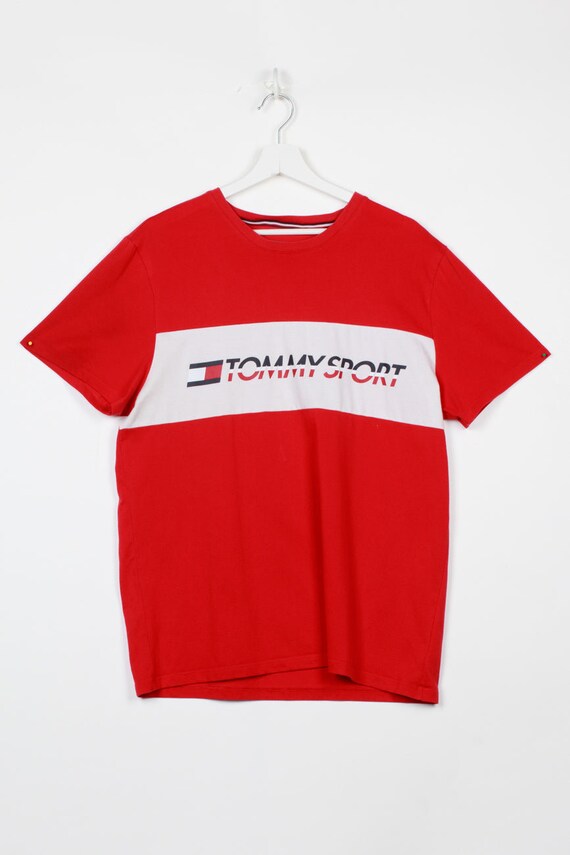 red hilfiger shirt