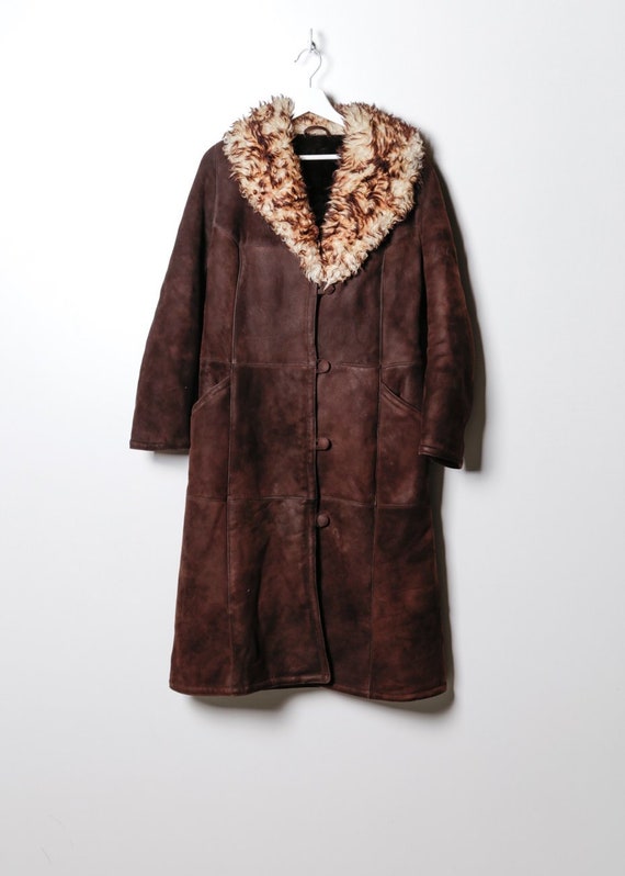 Vintage Women's Fake Fur Coat in Brown