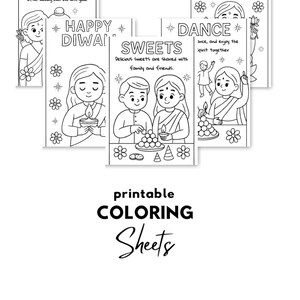 Diwali Colouring Sheets for Kids – Pack of 8 Printable Activity Pages – Fun & Educational Hindu Festival Worksheets | Learn about Diwali