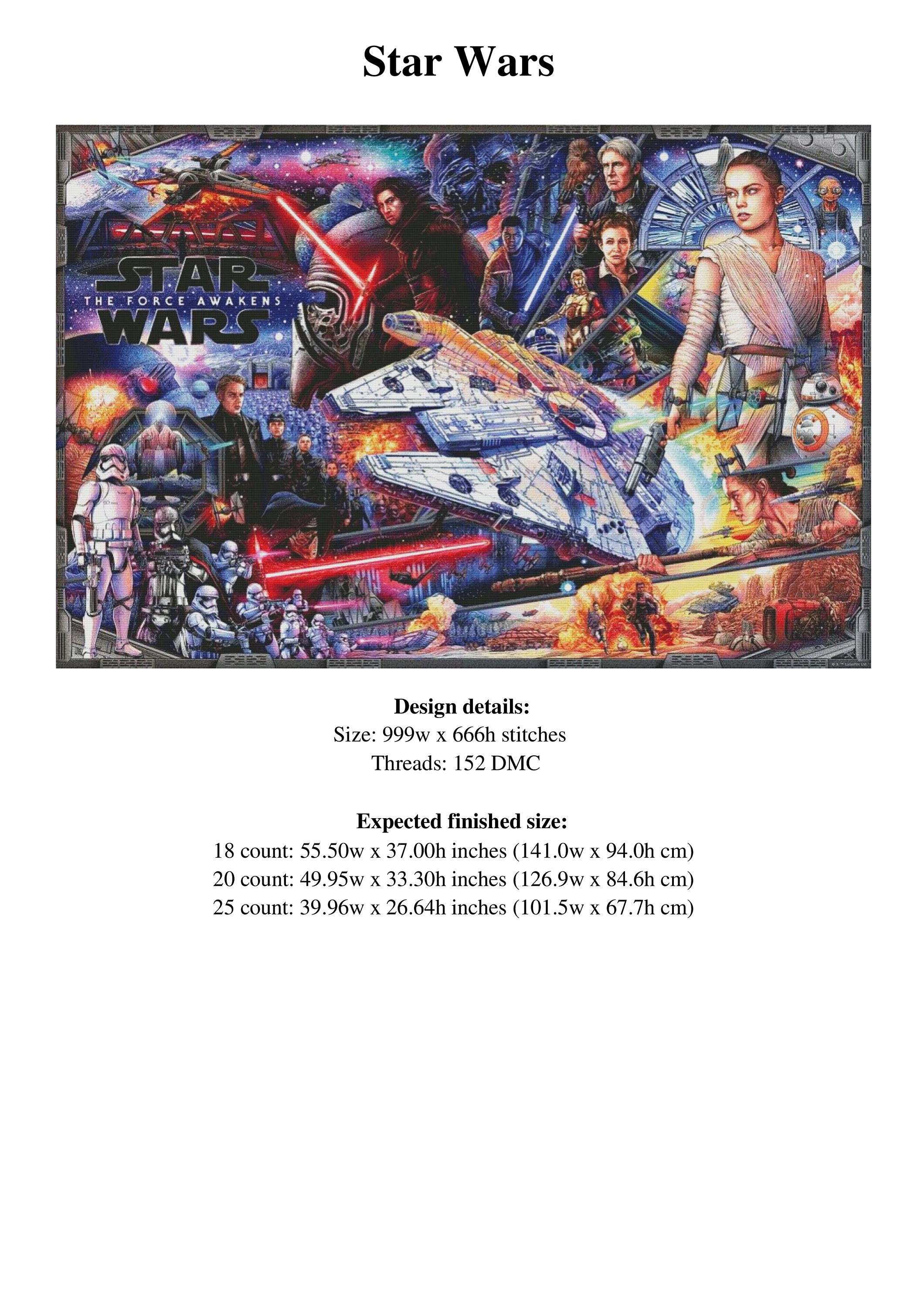 Star Wars Counted Cross Stitch Pattern / Star Wars Large Cross Etsy