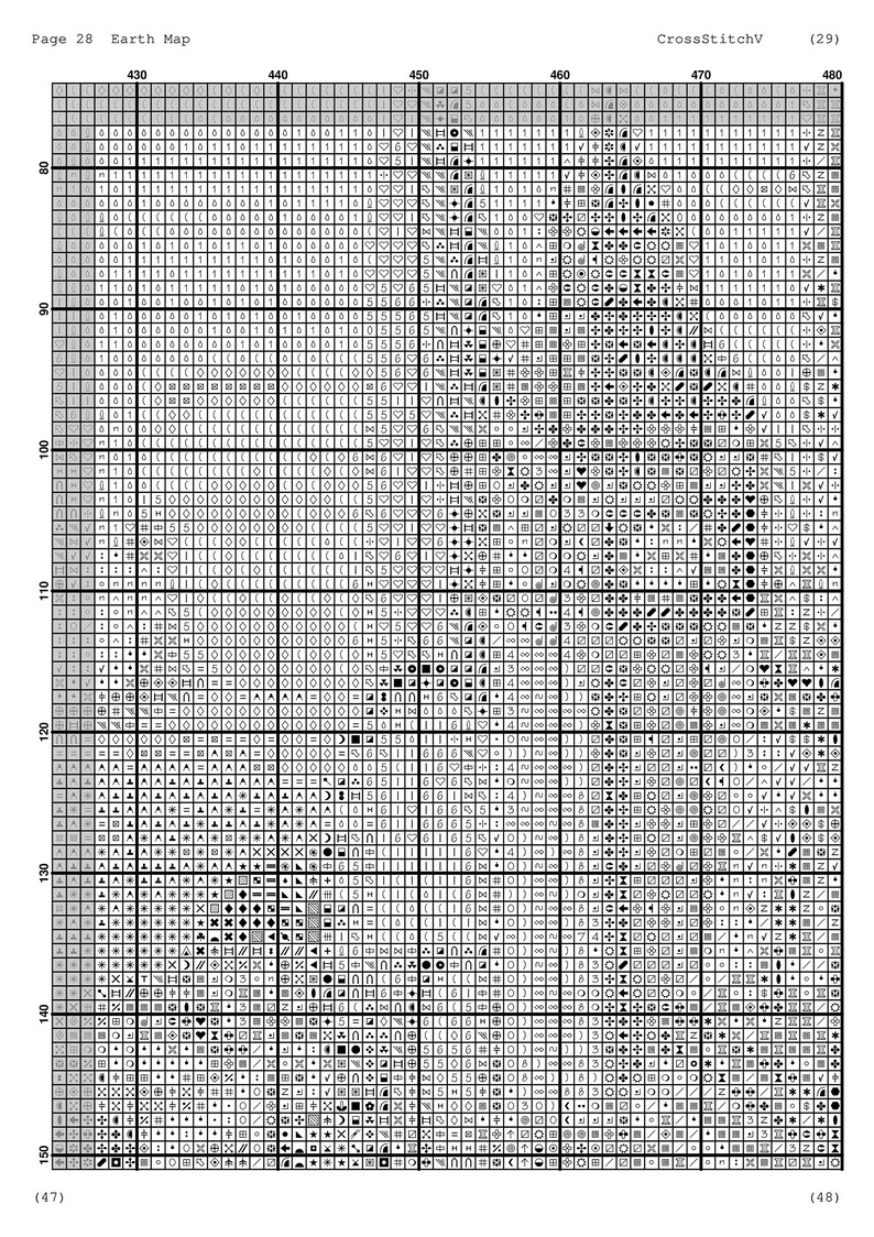 World Map Cross Stitch Pattern / Earth Map Cross Stitch Chart Etsy