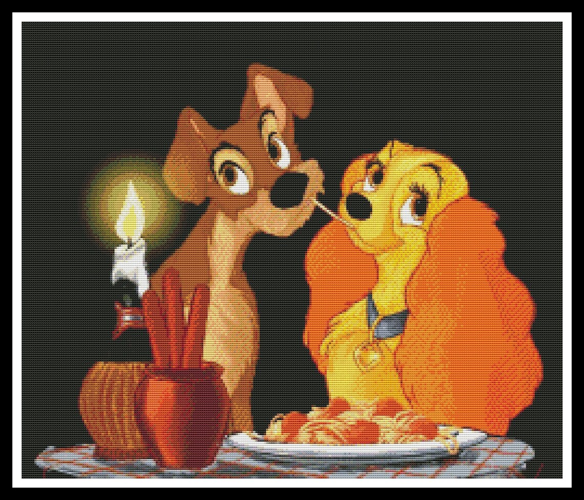 Lady and the Tramp Cross Stitch Pattern / Lady and the Tramp Etsy