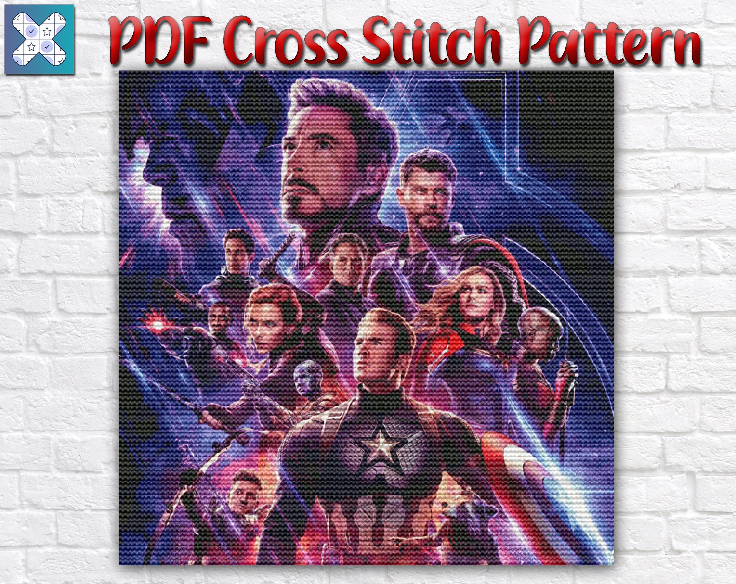 Avengers Cross Stitch Pattern / Marvel Cross Stitch Chart / Etsy