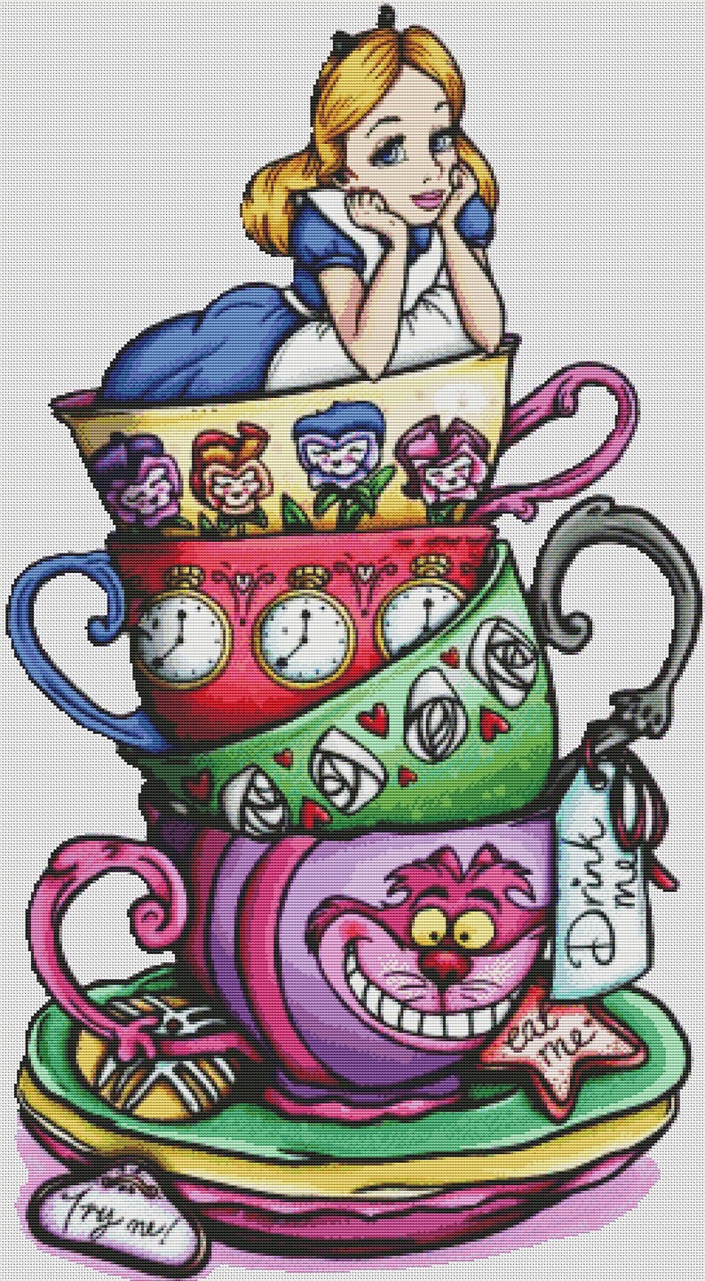 Alice in Wonderland Cross Stitch Pattern / Alice in Wonderland Etsy