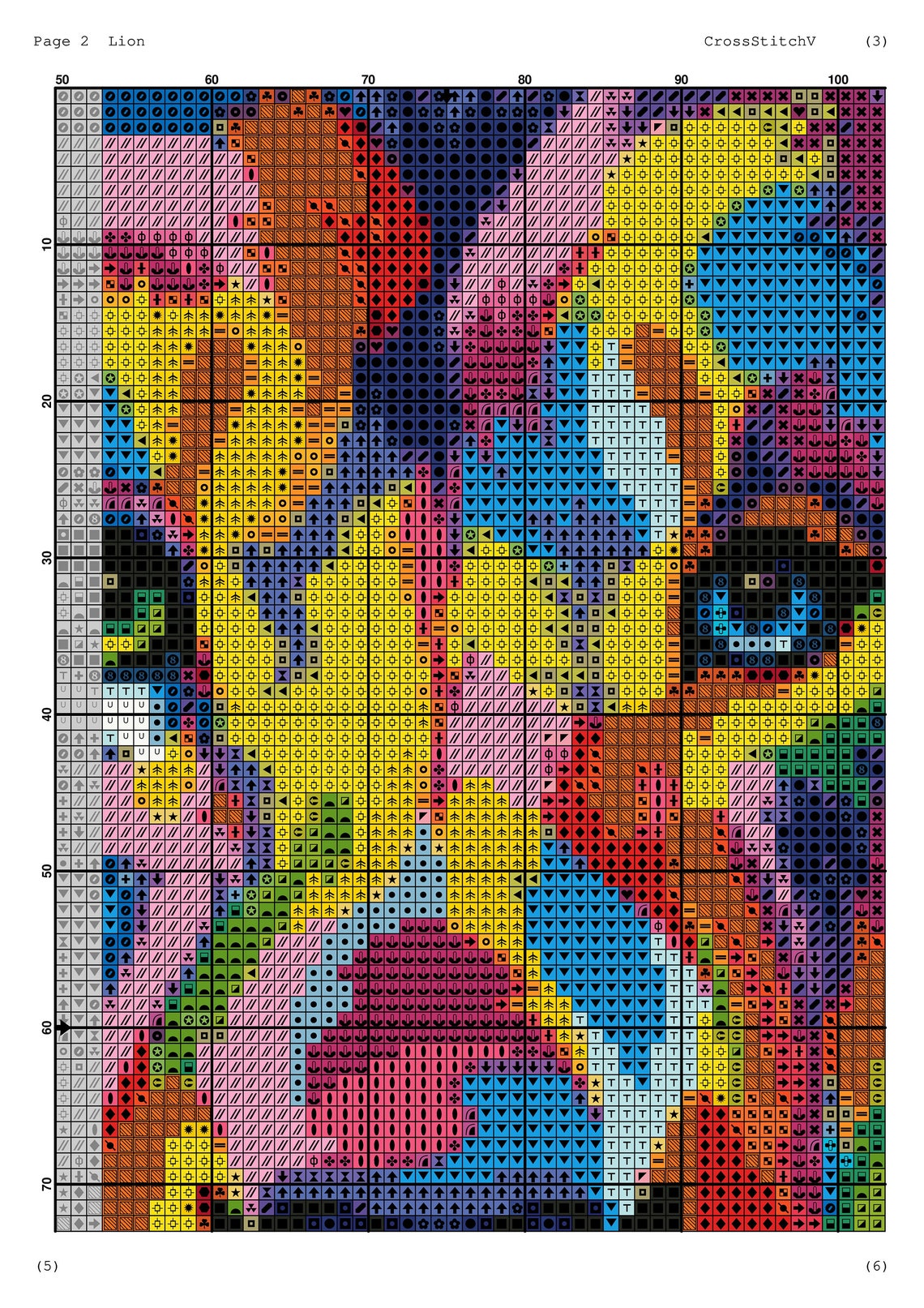 Lion Cross Stitch Pattern / Lion Cross Stitch Chart / Animal | Etsy