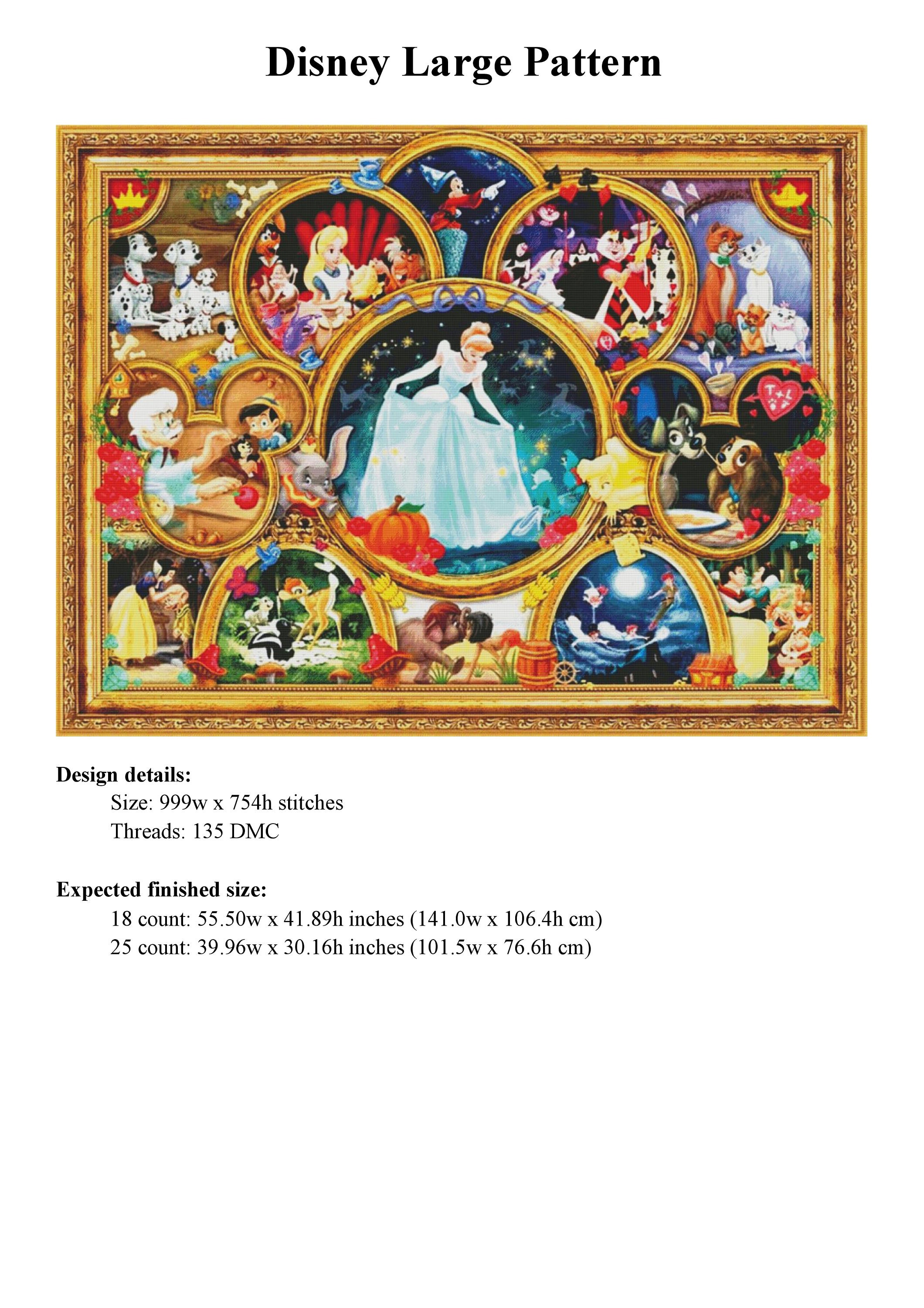 Disney Cross Stitch Pattern / Princess Cross Stitch Chart / Etsy