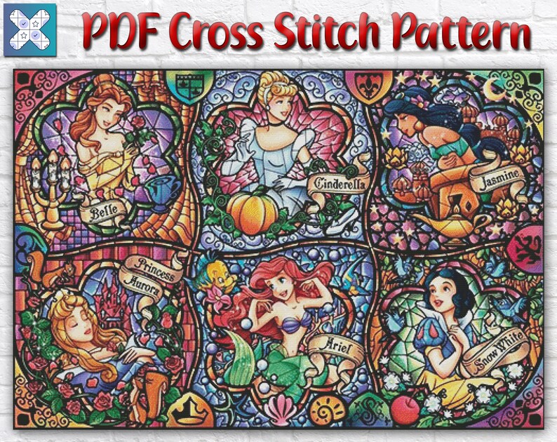 Disney Princess Cross Stitch Pattern / Disney PDF Chart / Etsy