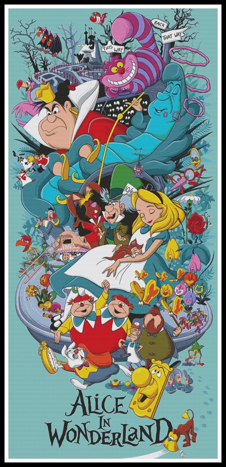 Alice in Wonderland Cross Stitch Pattern / Alice in Wonderland Etsy