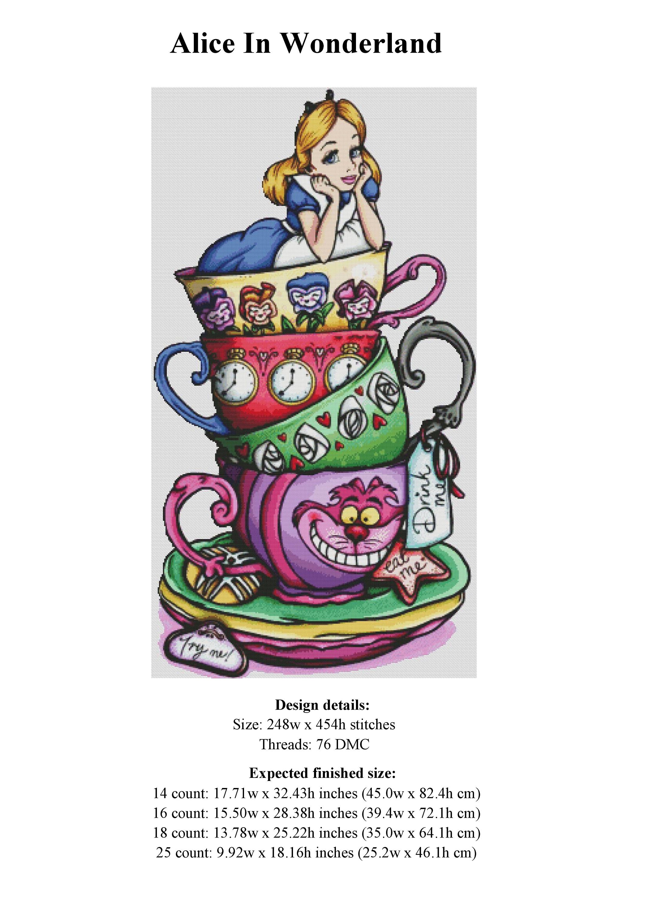 Alice in Wonderland Cross Stitch Pattern / Alice in Wonderland - Etsy