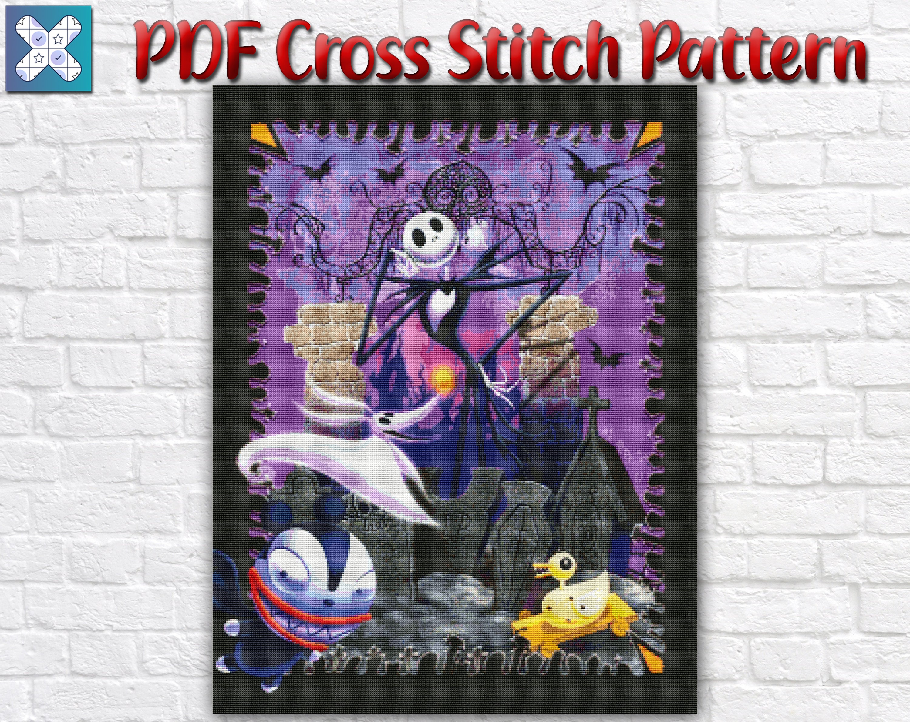 Jack Skellington Cross Stitch Pattern / Nightmare pdf Chart / Etsy