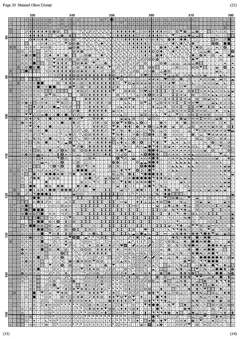 Disney Cross Stitch Pattern / Large Cross Stitch Chart / PDF Etsy