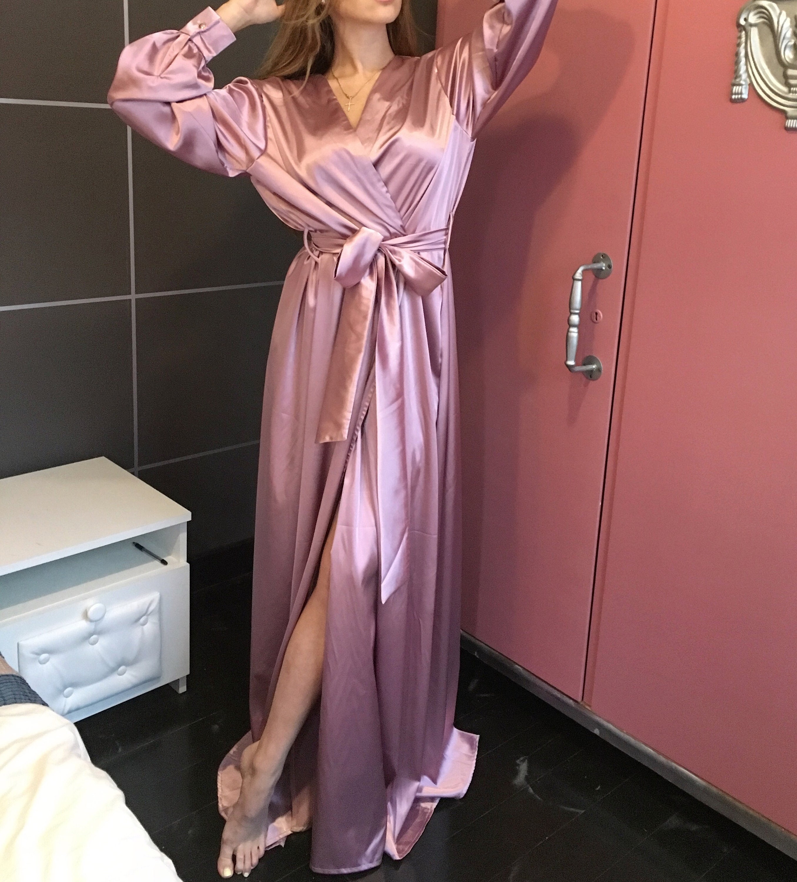 Extra long silk robe online