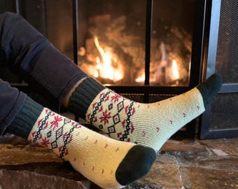 Thermal Nordic Slipper Crew with Grips | Unisex M/L
