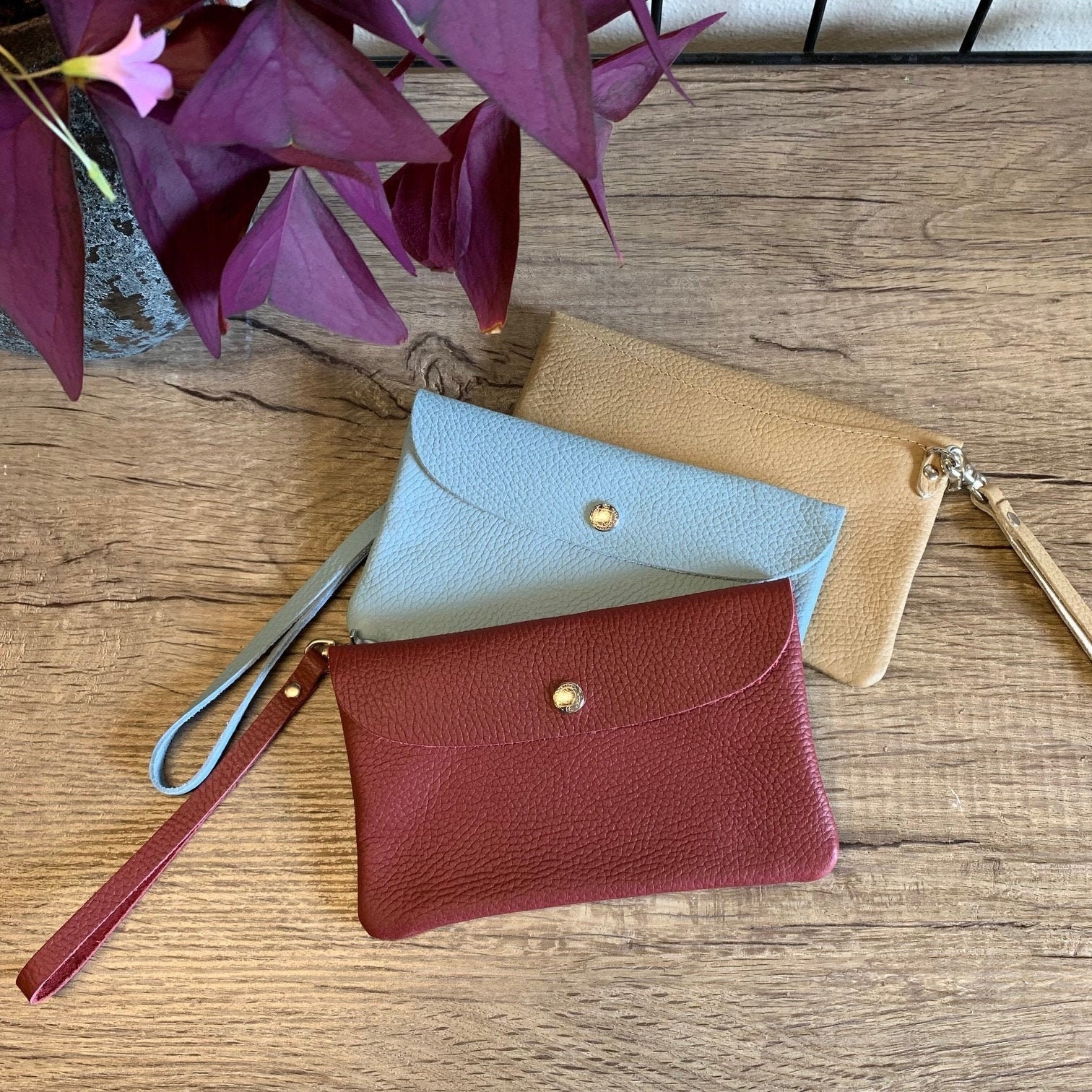 Women's Leather Wristlet Clutch Multipurpose Wristlet Etsy