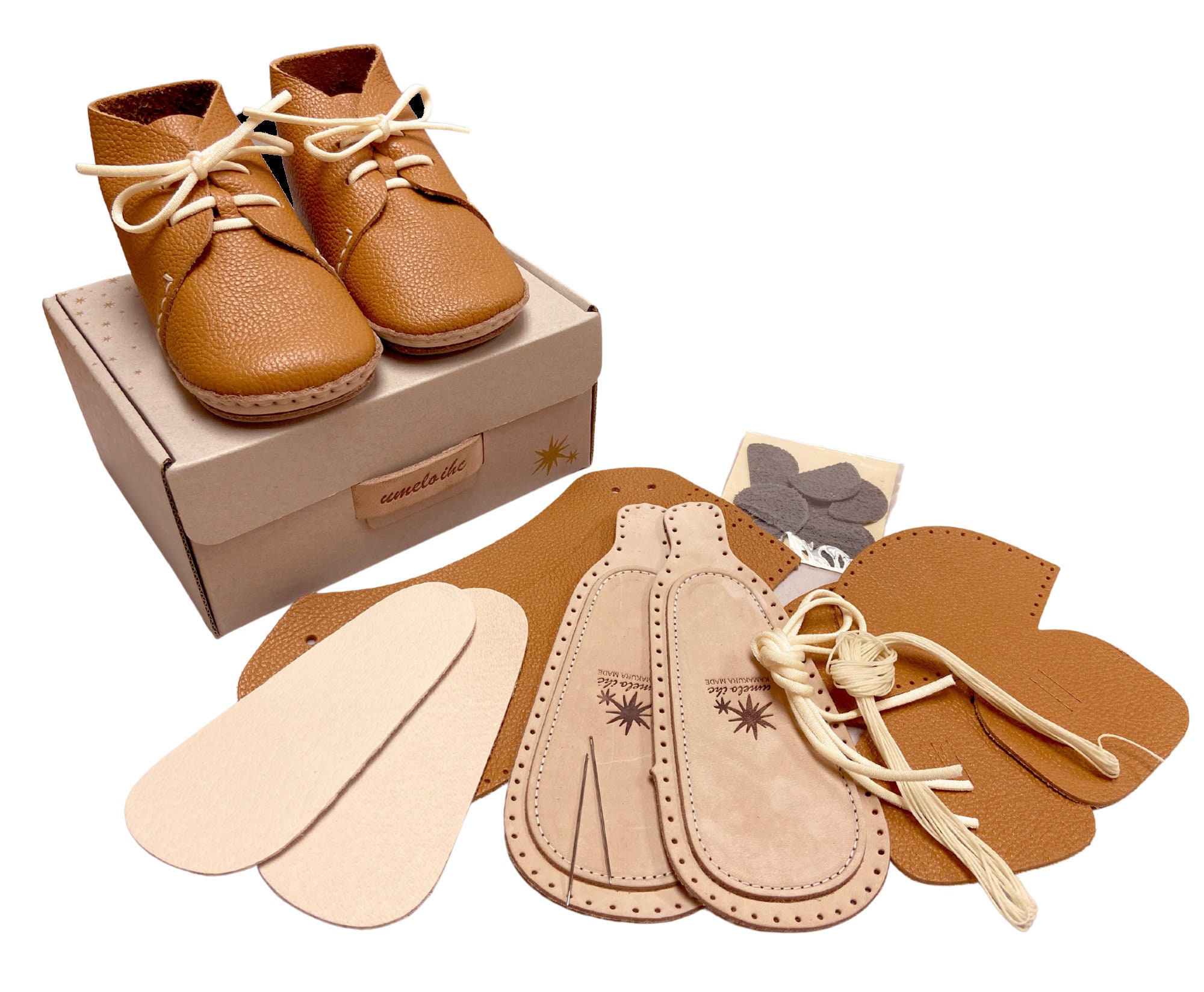 Baby's First Leather Shoe Kit DIY Complete Sewing Kit Etsy UK