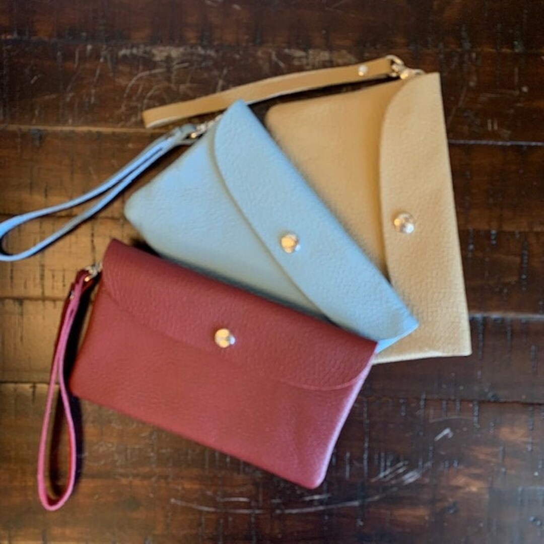 Women's Leather Wristlet Clutch Multipurpose Wristlet Etsy