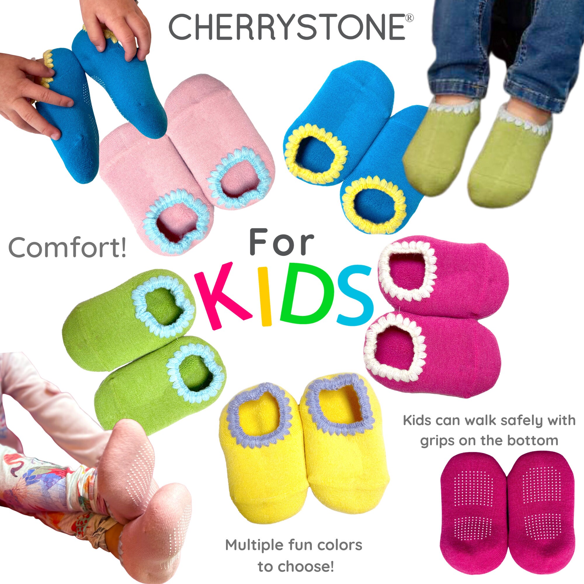 24T KIDS Handcrafted Slipper Socks with Grips Warm Wool Etsy