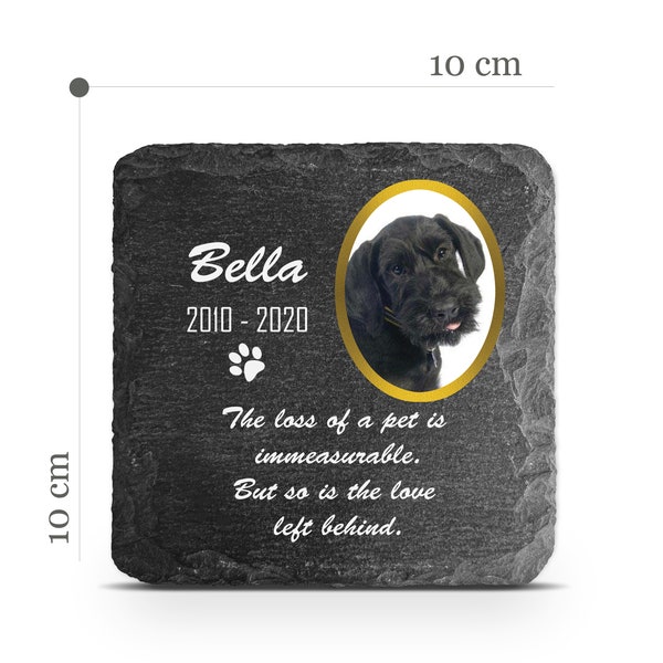 Customizable Pet Memorial Plate Plaque V3 For Cat Dog Horse Tombstone Grave Marker Custom Printed Personalized Stone Name Photo Date Memory