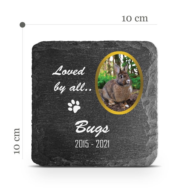 Customizable Pet Memorial Plate Plaque V18 For Cat Dog Bunny Tombstone Grave Marker Custom Printed Personalized Stone Name Photo Date Memory