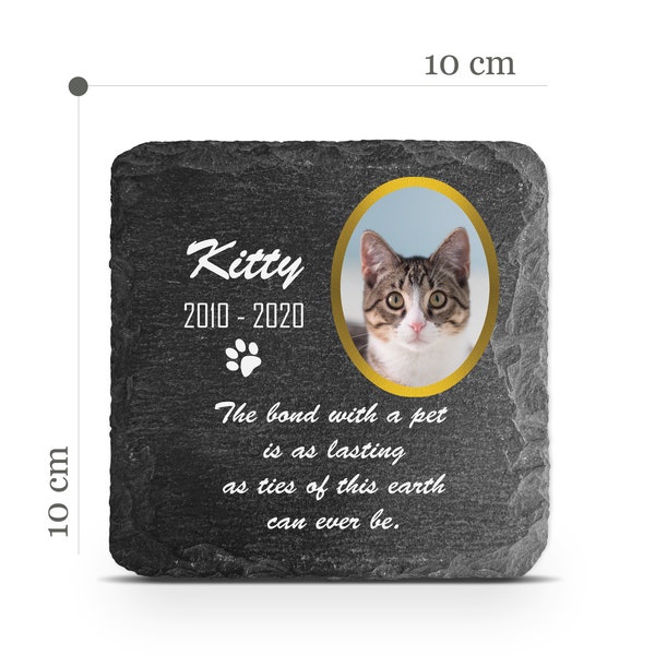 Customizable Pet Memorial Plate Plaque V4 For Cat Dog Horse Tombstone Grave Marker Custom Printed Personalized Stone Name Photo Date Memory